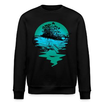 whale, fish, ocean, marine mammals - Stanley/Stella ROLLER Unisex Organic Sweatshirt - black - Front - Nik (191cm)