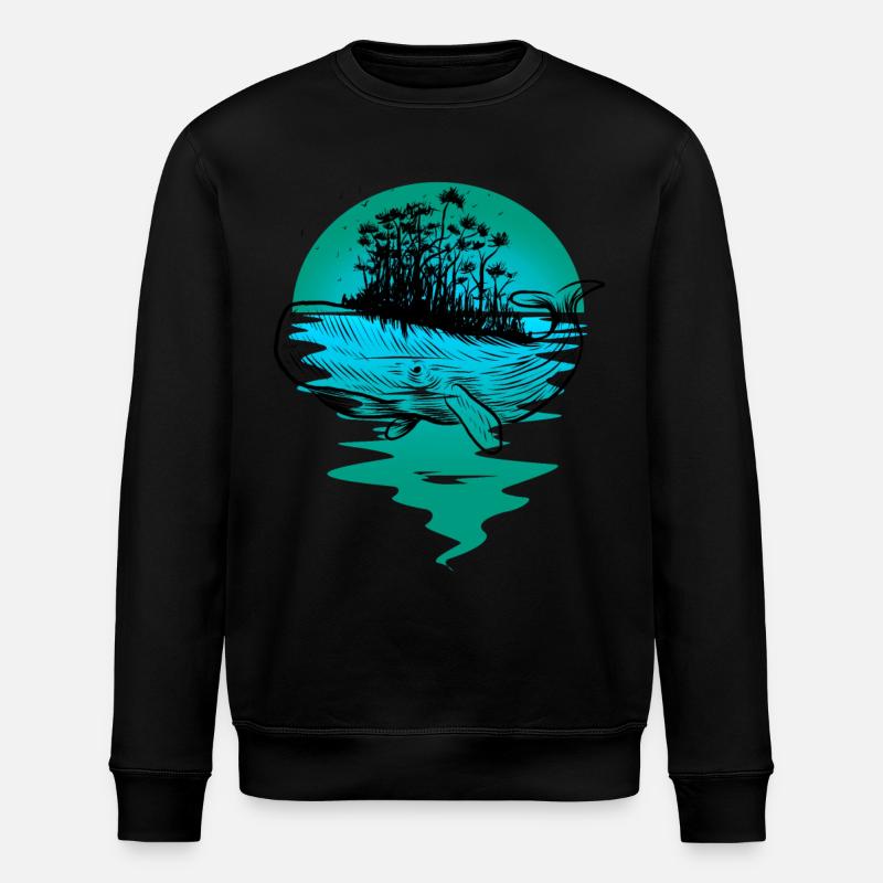 Wal Fisch Ozean Meeressäuger - Stanley/Stella Unisex Bio-Sweatshirt ROLLER - Schwarz