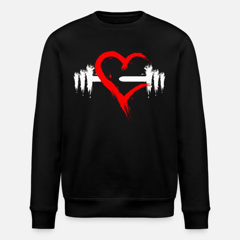 Hantel mit Herz - Stanley/Stella Unisex Bio-Sweatshirt ROLLER - Schwarz
