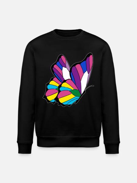 Butterfly pansexual bisexual androgynous - Stanley/Stella ROLLER Unisex Organic Sweatshirt - black