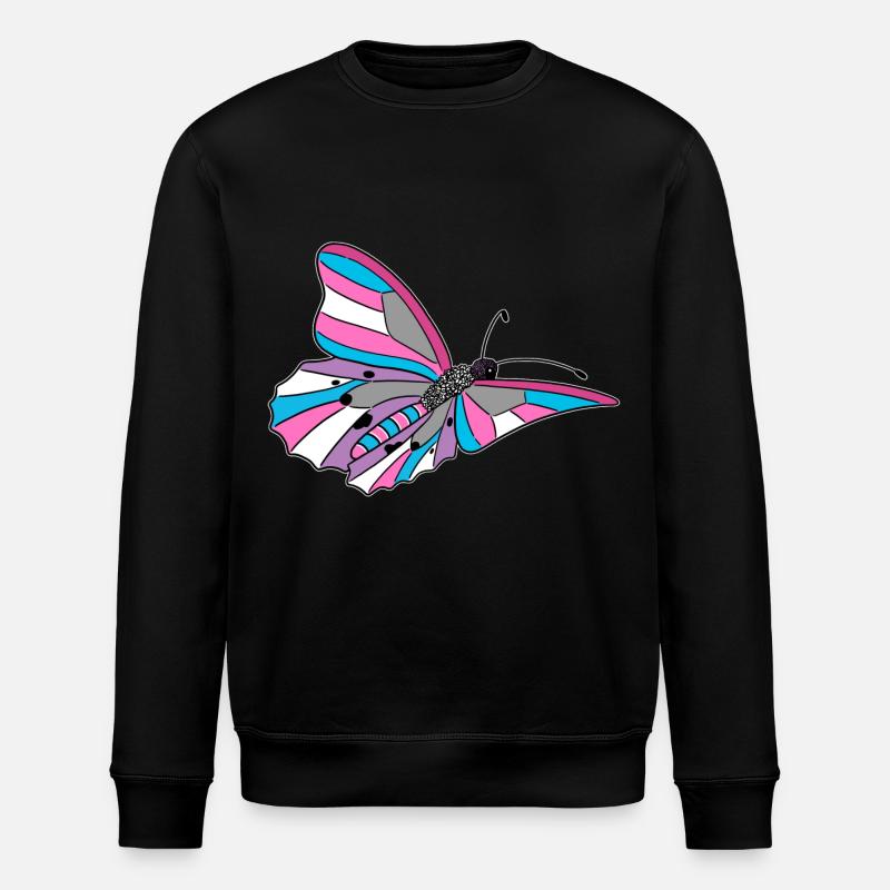 butterfly transgender, bigender, transsexual - Stanley/Stella ROLLER Unisex Organic Sweatshirt - black