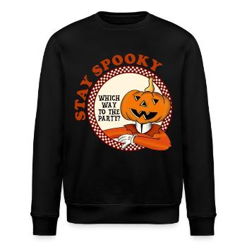 Halloween stay spooky Kürbiskopf vintage Party - Stanley/Stella Unisex Bio-Sweatshirt ROLLER - Schwarz - Vorne - Nik (191cm)