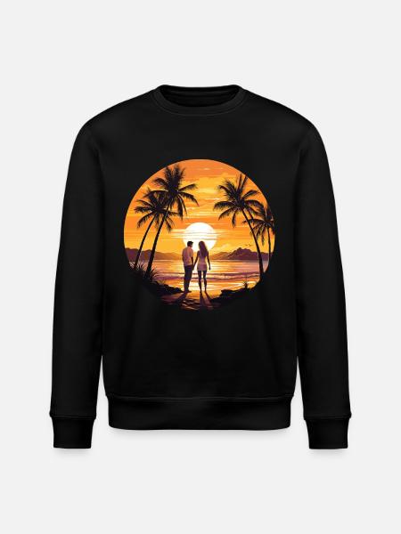 Beach Sunset - Stanley/Stella ROLLER Unisex Organic Sweatshirt - black