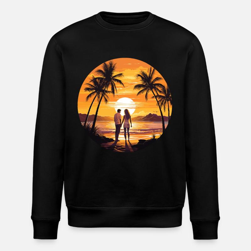 Beach Sunset - Stanley/Stella ROLLER Unisex Organic Sweatshirt - black
