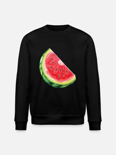 Watermelon slice quenching thirst - Stanley/Stella ROLLER Unisex Organic Sweatshirt - black