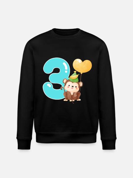 3rd birthday. three years gift - Stanley/Stella ROLLER Unisex Organic Sweatshirt - black