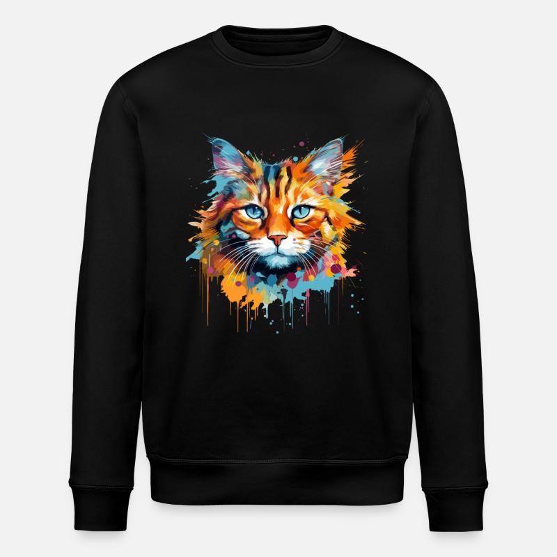 Ginger Cat, Langhaarkatze - Stanley/Stella Unisex Bio-Sweatshirt ROLLER - Schwarz