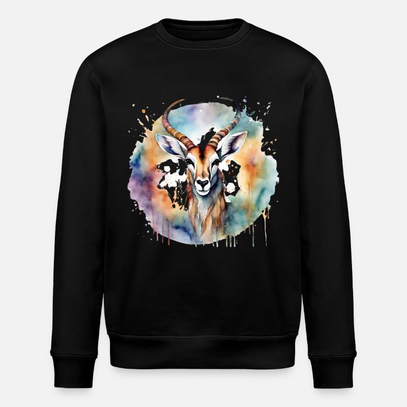 Antilope animal de puissance - Sweat bio ROLLER Stanley/Stella Unisexe - noir