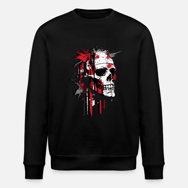 Abstract Skull - Stanley/Stella ROLLER Unisex Organic Sweatshirt - black