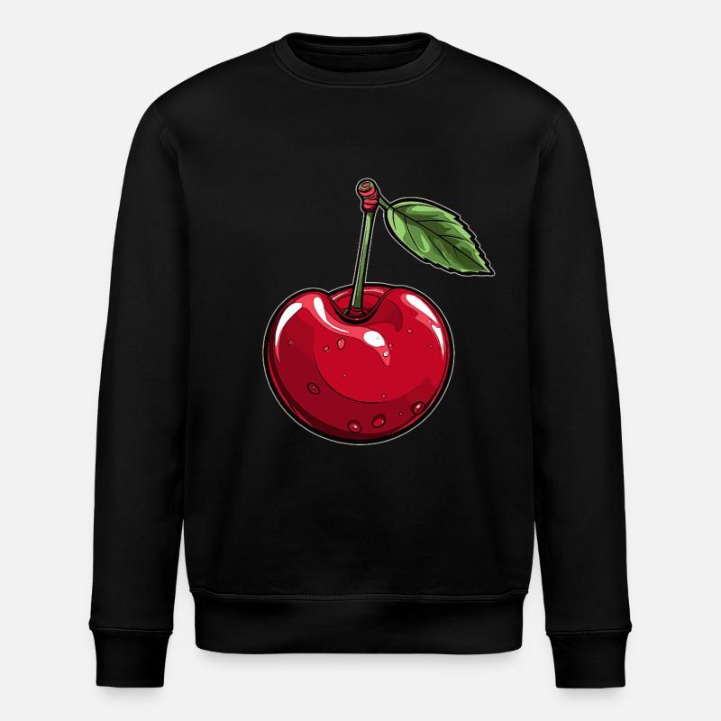 Red Cherry Cherry - Stanley/Stella ROLLER Unisex Organic Sweatshirt - black