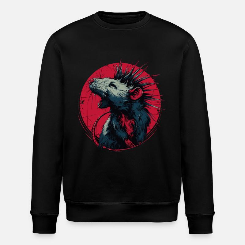 Punkrock Ratte - Stanley/Stella Unisex Bio-Sweatshirt ROLLER - Schwarz