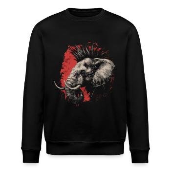 Punkrock Elefant - Stanley/Stella Unisex Bio-Sweatshirt ROLLER - Schwarz - Vorne - Nik (191cm)