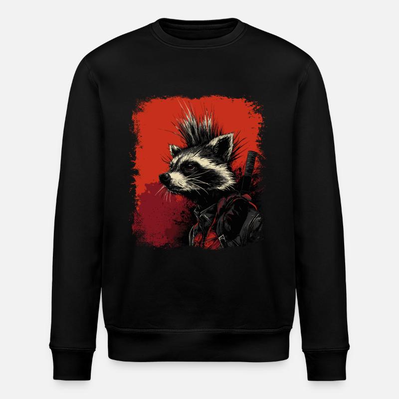 Raton laveur Ninja Punk - Sweat bio ROLLER Stanley/Stella Unisexe - noir