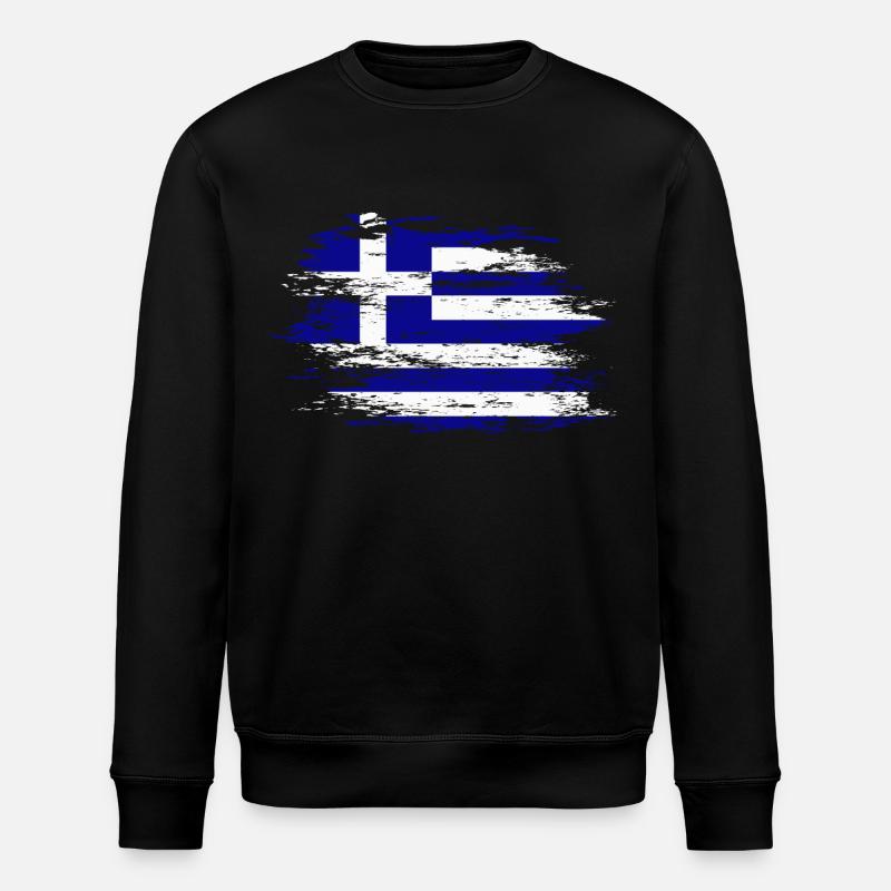 Drapeau de la Grèce utilisé - Sweat bio ROLLER Stanley/Stella Unisexe - noir