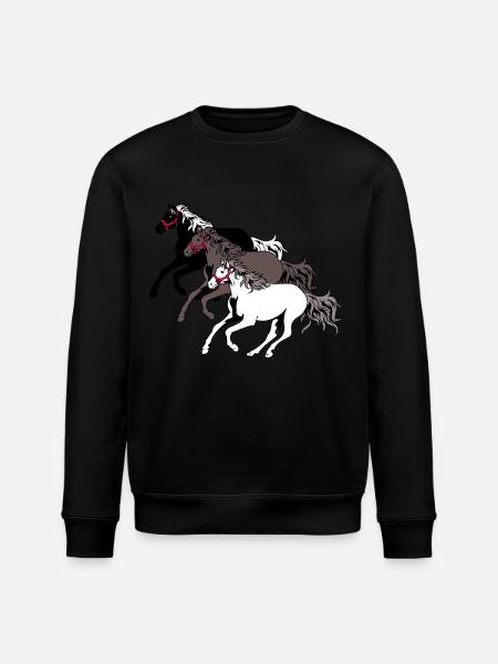Chevaux sauvages Troupeau Cheval Galop Cheval Course Poney - Sweat bio ROLLER Stanley/Stella Unisexe - noir