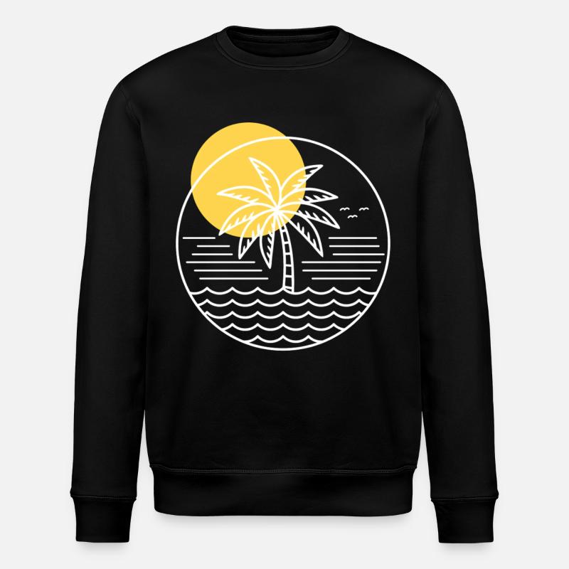 Palm Tree Circle - Stanley/Stella ROLLER Unisex Organic Sweatshirt - black