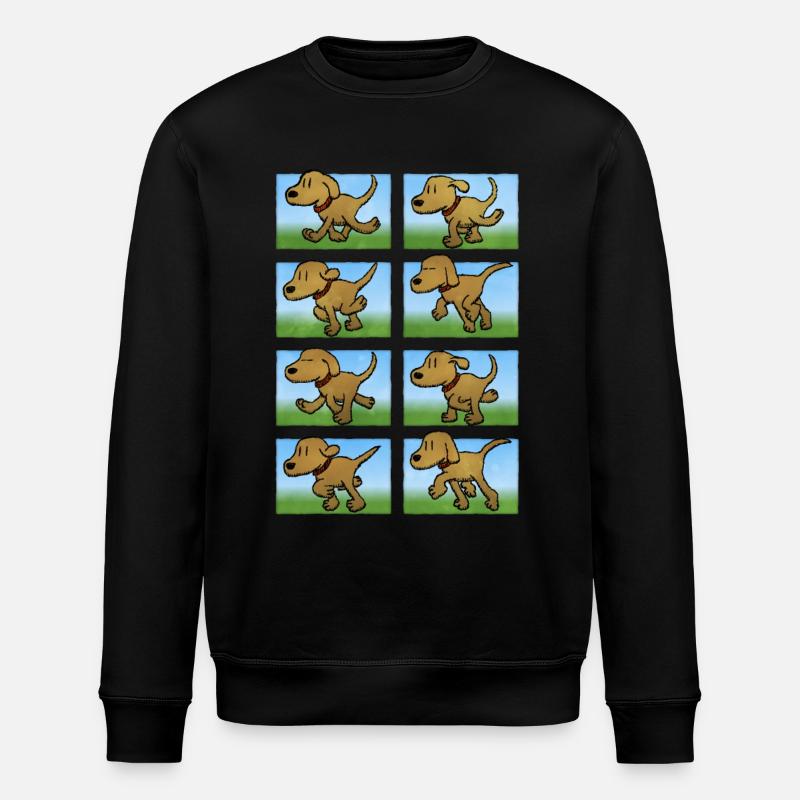 Animierter, gehender Hund - Stanley/Stella Unisex Bio-Sweatshirt ROLLER - Schwarz