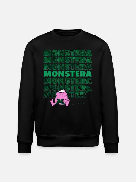 Monstera Monster - Stanley/Stella ROLLER Unisex Organic Sweatshirt - black