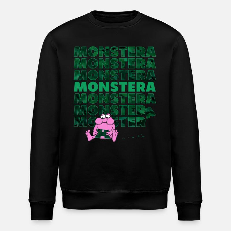 Monstera Monster - Stanley/Stella ROLLER Unisex Organic Sweatshirt - black