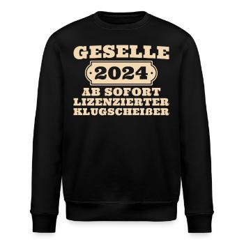 Geselle bestandene Ausbildung 2024 - Stanley/Stella Unisex Bio-Sweatshirt ROLLER - Schwarz - Vorne - Nik (191cm)