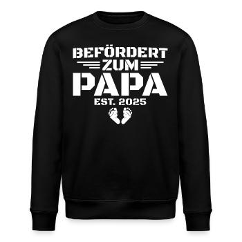 Befördert zum Papa Est 2025 - Stanley/Stella Unisex Bio-Sweatshirt ROLLER - Schwarz - Vorne - Nik (191cm)