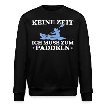 Kajak Keine Zeit ich muss zum Paddeln - Stanley/Stella Unisex Bio-Sweatshirt ROLLER - Schwarz - Vorne - Nik (191cm)