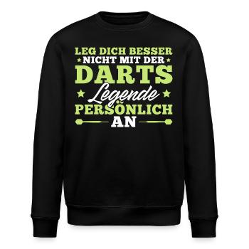 Dartsport Lustiger Spruch Dart Spieler - Stanley/Stella Unisex Bio-Sweatshirt ROLLER - Schwarz - Vorne - Nik (191cm)