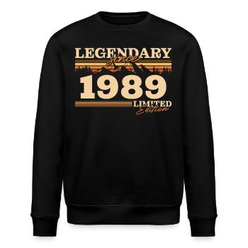 Vintage Geburtstag Berge Jahrgang 1989 - Stanley/Stella Unisex Bio-Sweatshirt ROLLER - Schwarz - Vorne - Nik (191cm)