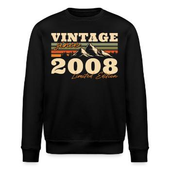 Berge Jahrgang 2008 geboren Geburtstagsgeschenk - Stanley/Stella Unisex Bio-Sweatshirt ROLLER - Schwarz - Vorne - Nik (191cm)