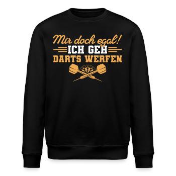 Dartspieler Mir doch egal Dart - Stanley/Stella Unisex Bio-Sweatshirt ROLLER - Schwarz - Vorne - Nik (191cm)