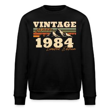 Berge Jahrgang 1984 geboren Geburtstagsgeschenk - Stanley/Stella Unisex Bio-Sweatshirt ROLLER - Schwarz - Vorne - Nik (191cm)