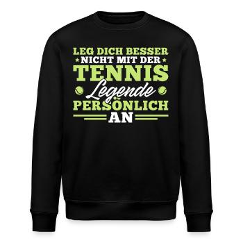 Tennis Lustiger Spruch Tennisspieler - Stanley/Stella Unisex Bio-Sweatshirt ROLLER - Schwarz - Vorne - Nik (191cm)