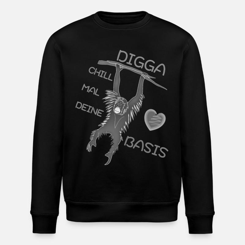 DIGGA CHILL MAL DEINE BASIS - Stanley/Stella Unisex Bio-Sweatshirt ROLLER - Schwarz