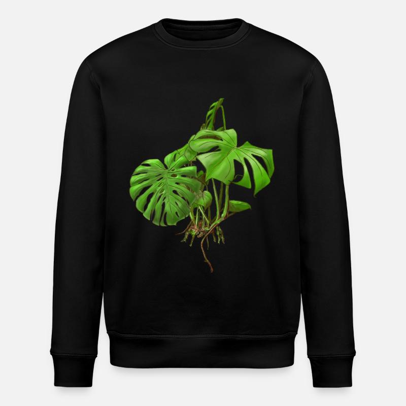 Monstera - Fensterblatt - Stanley/Stella Unisex Bio-Sweatshirt ROLLER - Schwarz