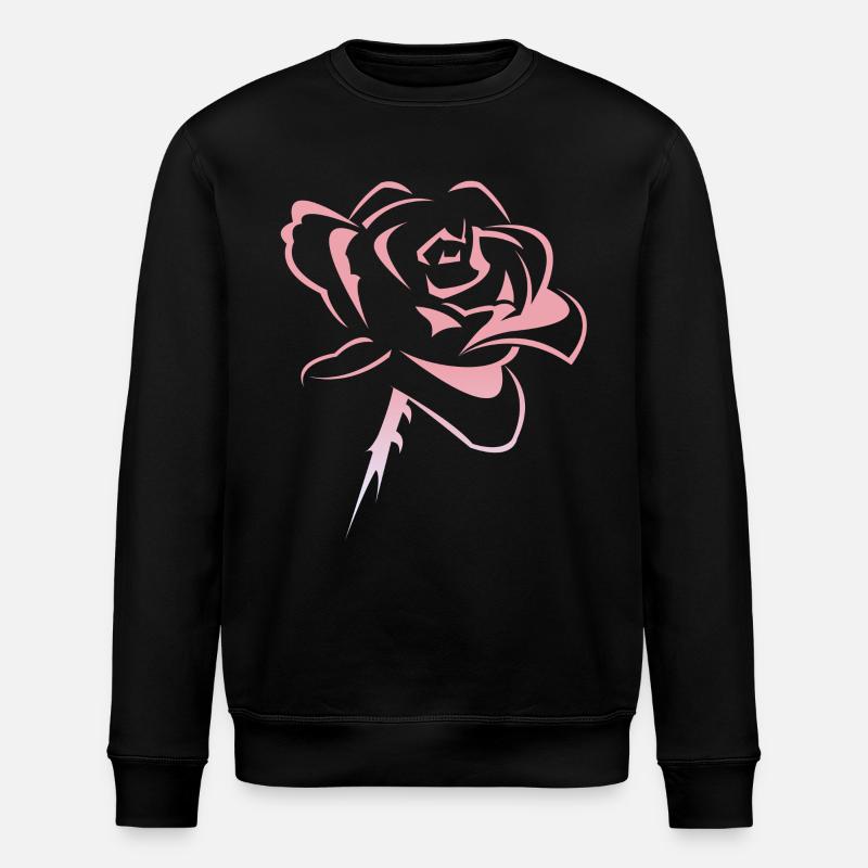 Blume,Rose - Stanley/Stella Unisex Bio-Sweatshirt ROLLER - Schwarz