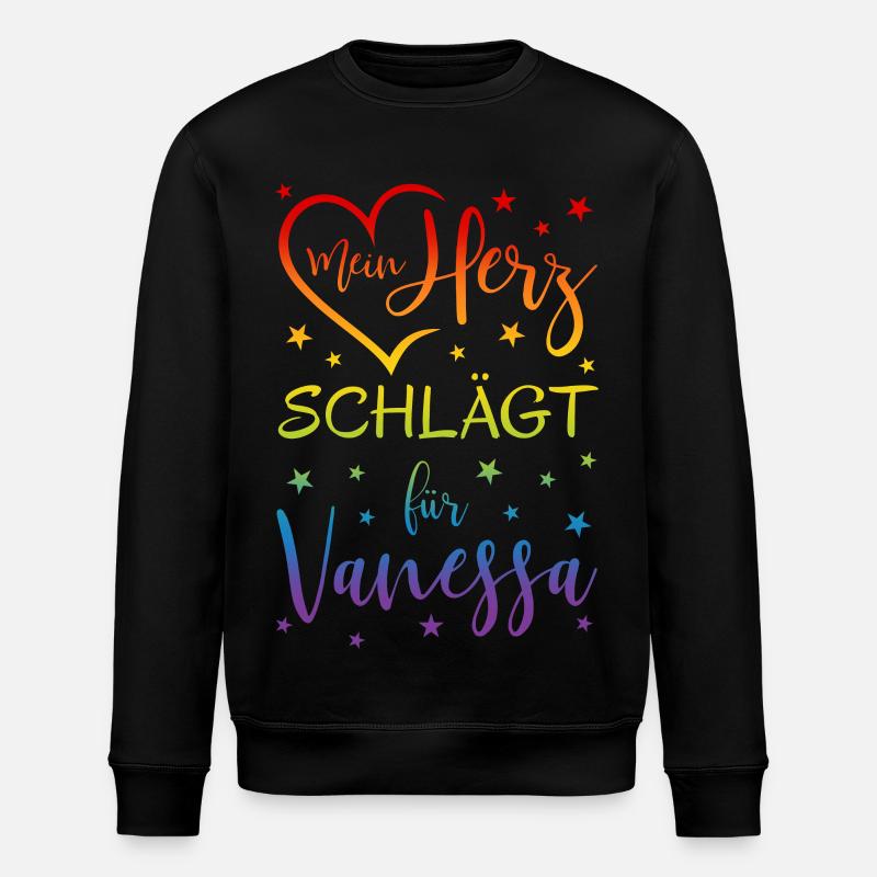 Mon cœur bat pour Vanessa - Sweat bio ROLLER Stanley/Stella Unisexe - noir