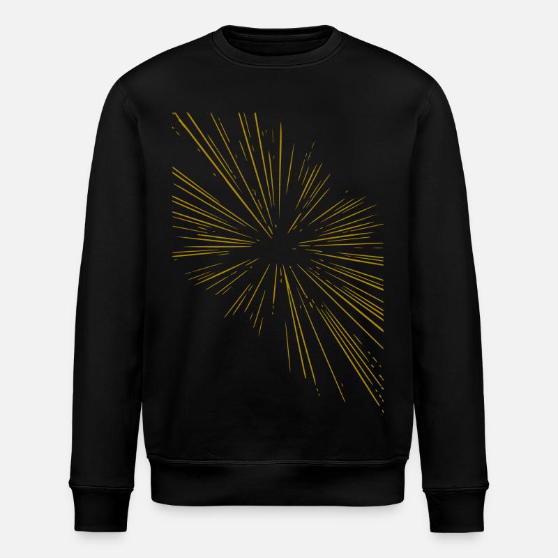 Abstract rays / gold / pattern / line - Stanley/Stella ROLLER Unisex Organic Sweatshirt - black
