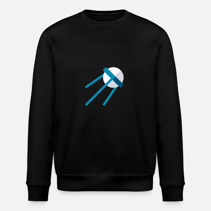 Satellite in Space – Blue Space Icon - Stanley/Stella ROLLER Unisex Organic Sweatshirt - black