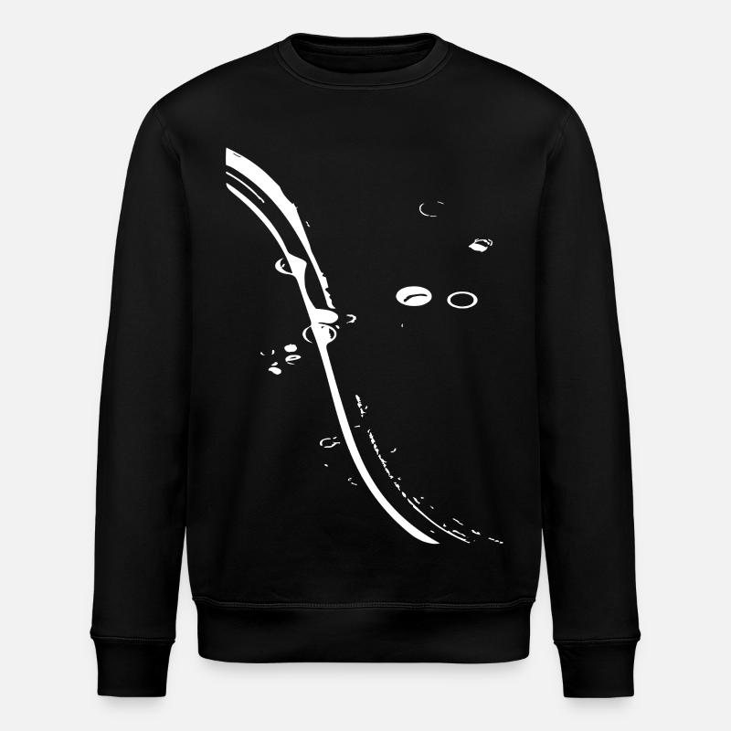 Kurvenlinie Abstrakte Linienkunst - Stanley/Stella Unisex Bio-Sweatshirt ROLLER - Schwarz