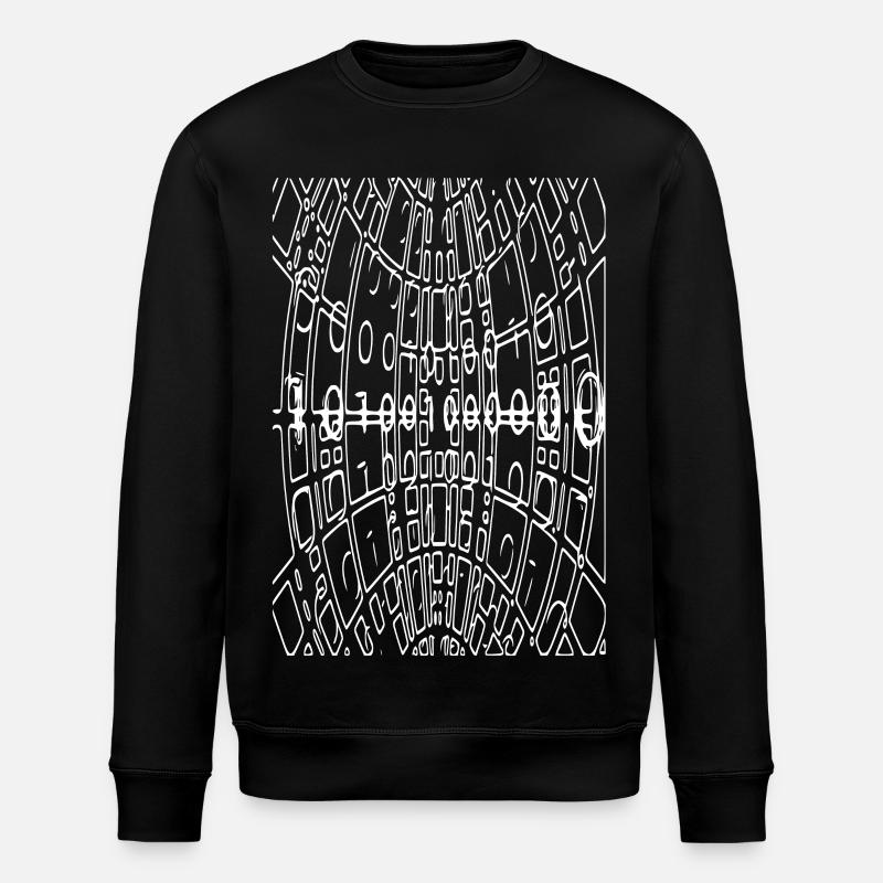 Verzerrte Raster-Tunnel - Stanley/Stella Unisex Bio-Sweatshirt ROLLER - Schwarz