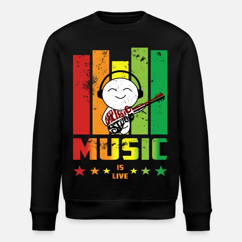 I love Music - Stanley/Stella Unisex Bio-Sweatshirt ROLLER - Schwarz