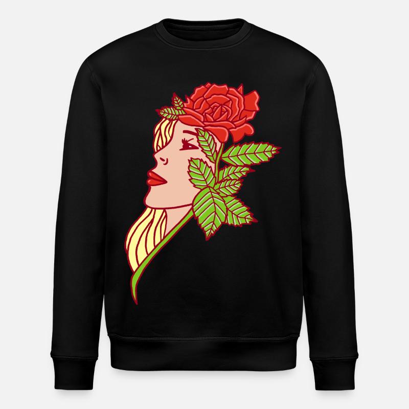 La dame et la rose - Sweat bio ROLLER Stanley/Stella Unisexe - noir