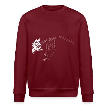 Affe lineart - Stanley/Stella Unisex Bio-Sweatshirt ROLLER - Burgunderrot - Vorne - Nik (191cm)