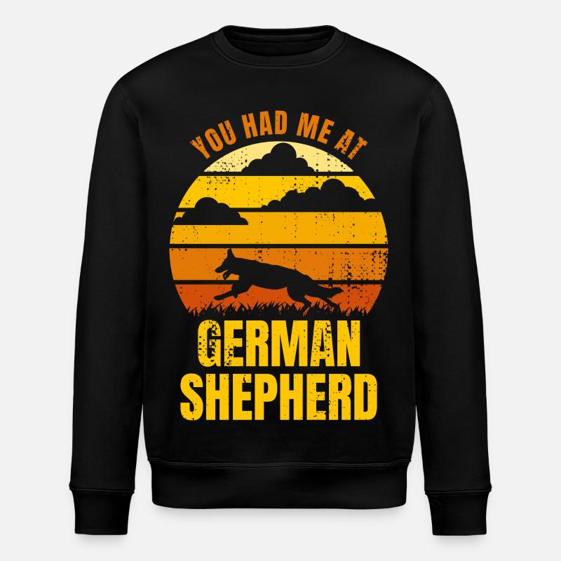 Du hattest mich bei Schäferhund - Stanley/Stella Unisex Bio-Sweatshirt ROLLER - Schwarz