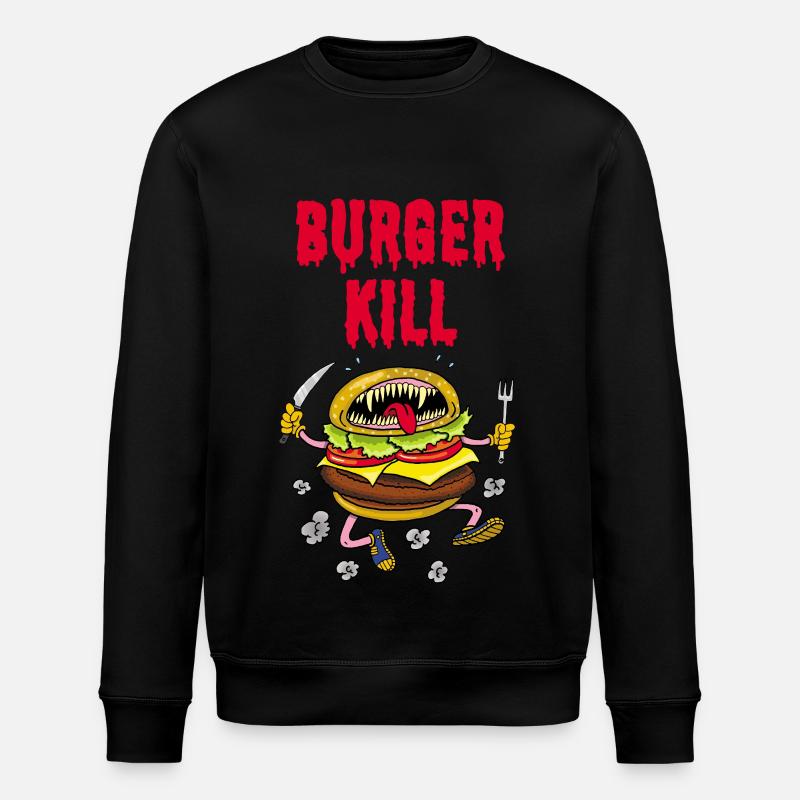 Wenn der Burger hungrig ist - Stanley/Stella Unisex Bio-Sweatshirt ROLLER - Schwarz