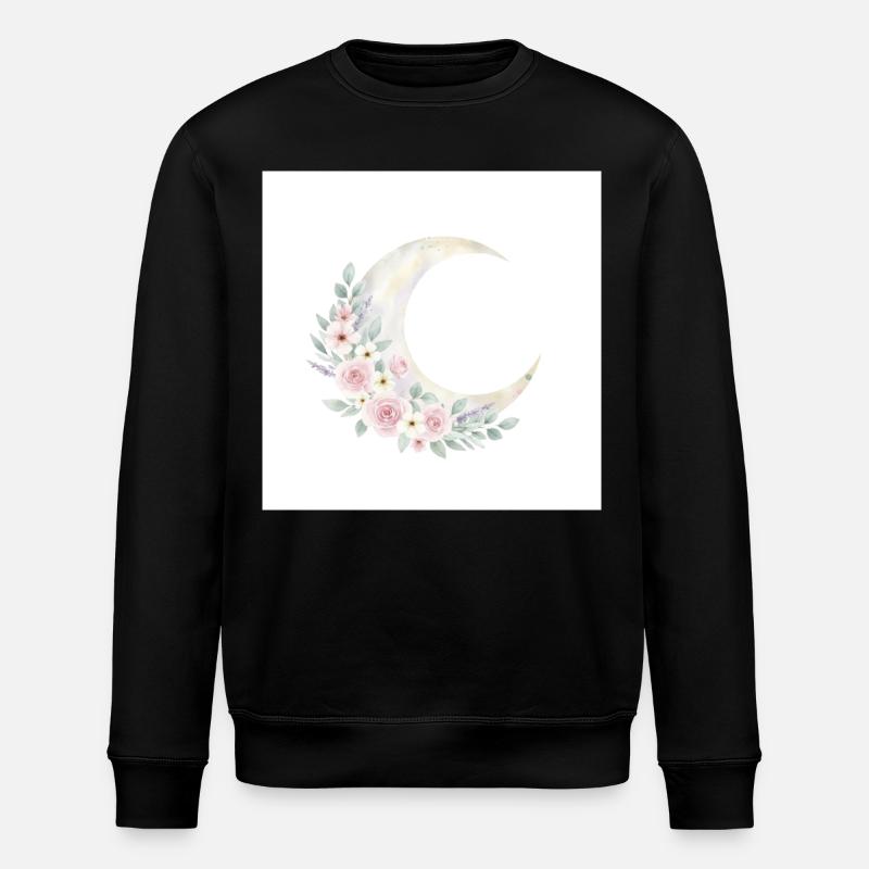 Moon Blossom Wreath - Stanley/Stella ROLLER Unisex Organic Sweatshirt - black