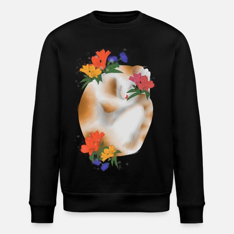 Chat et fleurs - Sweat bio ROLLER Stanley/Stella Unisexe - noir