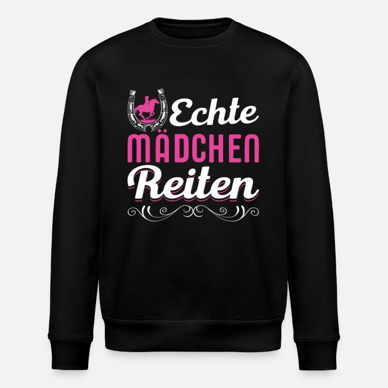 Echte Mädchen reiten - Stanley/Stella Unisex Bio-Sweatshirt ROLLER - Schwarz