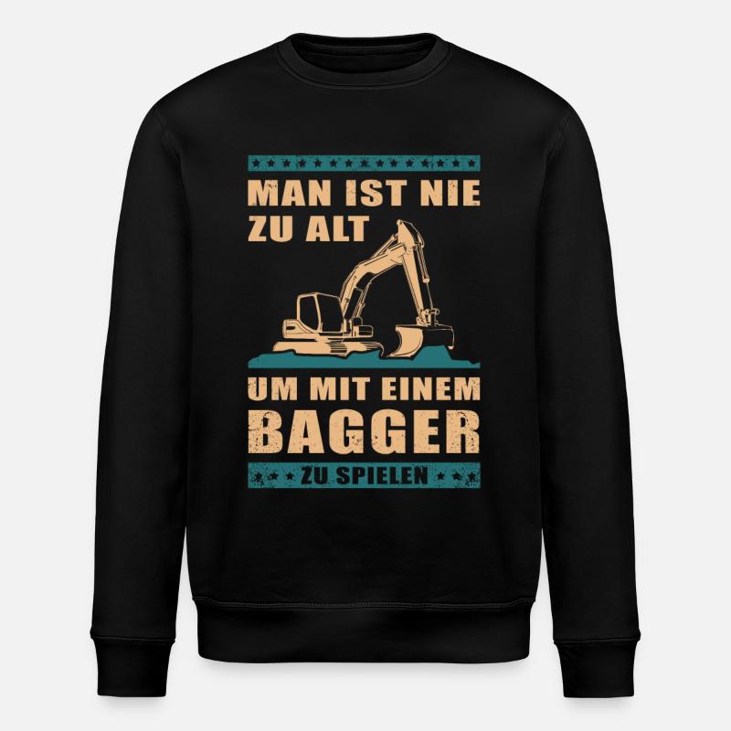 Baggerfahrer Baggerführer Baggern Bagger Geschenk - Stanley/Stella Unisex Bio-Sweatshirt ROLLER - Schwarz