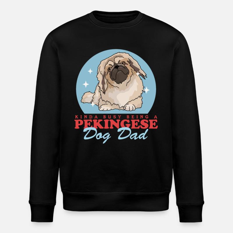 Pekingese Dad Pekinese Hundebesitzer Geschenk - Stanley/Stella Unisex Bio-Sweatshirt ROLLER - Schwarz